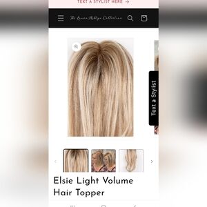 NEW Lauren Ashtyn Elsie Light Volume Hair Topper Neutral Blonde 100% Human Hair
